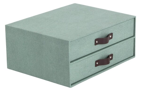 Zielony kartonowy organizer z szufladką Birger Canvas Paper Laminate – Bigso