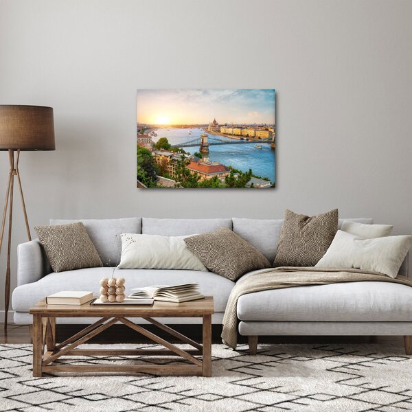 Obraz miasta Budapeszt z rzeką (70x50 cm)