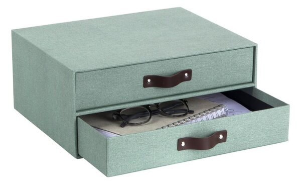 Zielony kartonowy organizer z szufladką Birger Canvas Paper Laminate – Bigso