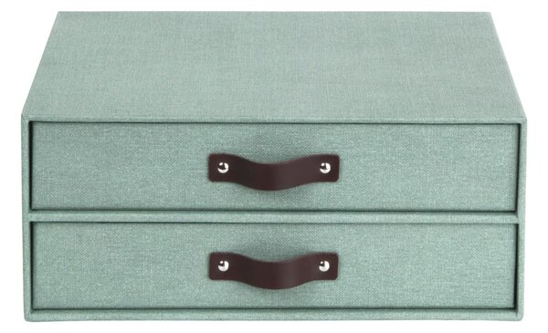 Zielony kartonowy organizer z szufladką Birger Canvas Paper Laminate – Bigso