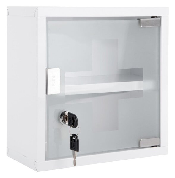Biała metalowa wisząca szafka łazienkowa 12x25 cm – PT LIVING