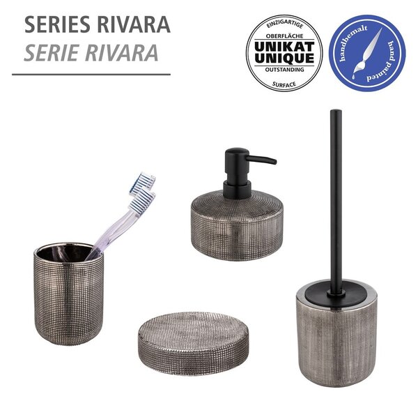 Ceramiczny dozownik do mydła w kolorze srebra 400 ml Rivalta – Wenko