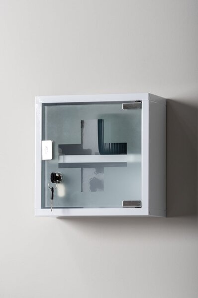 Biała metalowa wisząca szafka łazienkowa 12x25 cm – PT LIVING