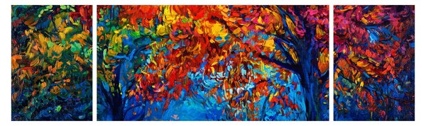 Obraz malowania natury (170x50 cm)