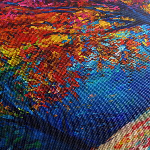 Obraz malowania natury (z zegarem) (90x30 cm)