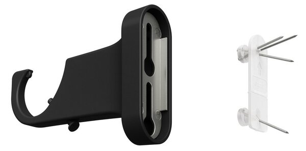 Stalowy regulowany karnisz w kolorze matowej czerni 107 - 305 cm Geo – Umbra