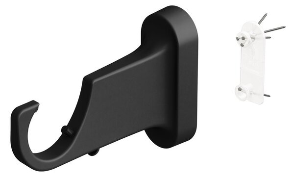 Stalowy regulowany karnisz w kolorze matowej czerni 107 - 305 cm Geo – Umbra