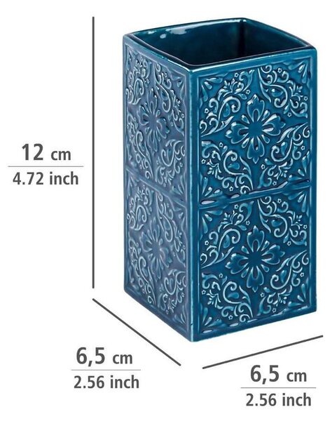 Ciemnoniebieski zestaw ceramicznych akcesoriów łazienkowych Cordoba – Wenko