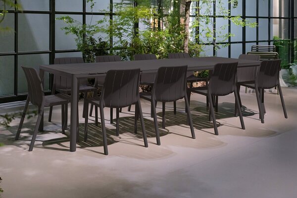 Zestaw mebli ogrodowych TIBERINA BISTROT/TEVERE 210-275 10+1 ANTHRACITE – Nardi
