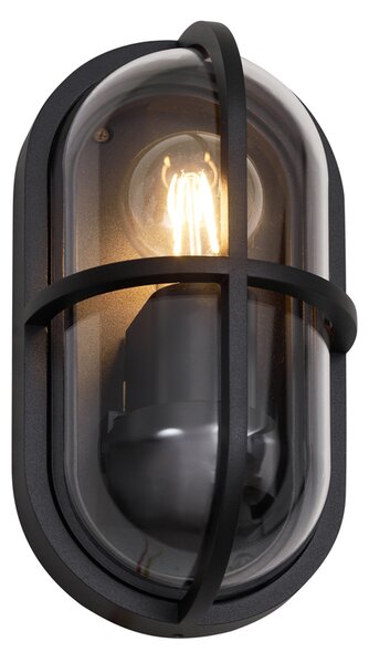 Zewnętrzna lampa ścienna czarna owalna IP65 - Target