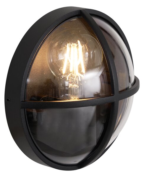 Zewnętrzna lampa ścienna czarna okrągła IP65 - Target