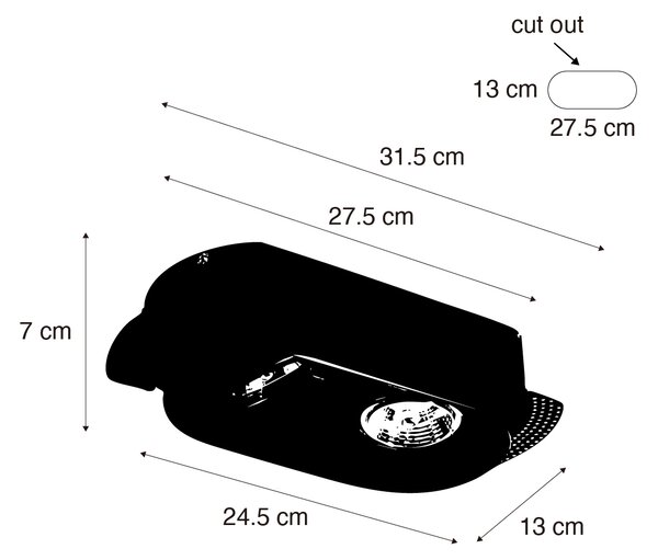 Okrągły wpuszczany reflektor biały GU10 70 mm 2-punktowy - Hubs