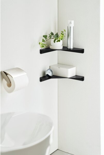 Czarna narożna metalowa półka 22 cm Tower – YAMAZAKI