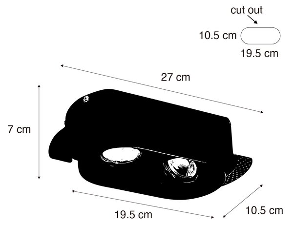 Okrągły podtynkowy reflektor biały GU10 50 mm 2-punktowy - Hubs
