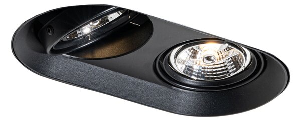 Okrągły podtynkowy reflektor czarny GU10 70 mm 2-punktowy - Hubs