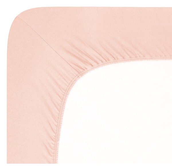 Jasnoróżowe dżersejowe prześcieradło z gumką 90x200 cm Boxspring – Andrea Simone