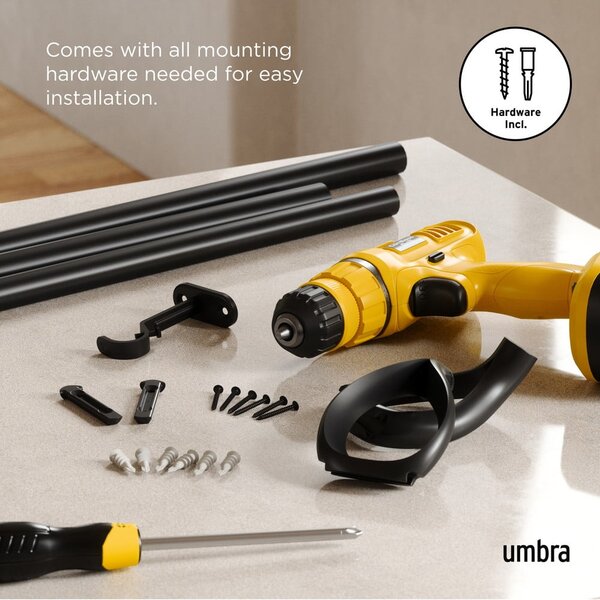 Stalowy regulowany karnisz 107 - 305 cm Loop – Umbra