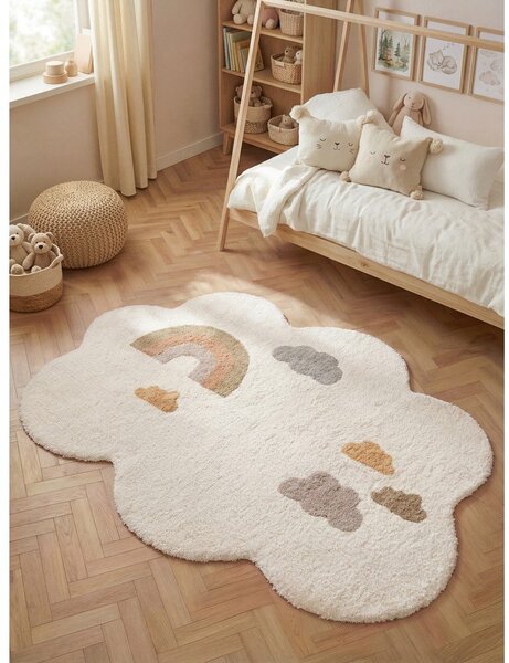 Kremowy bawełniany dywan dziecięcy odpowiedni do prania/tkany ręcznie 140x200 cm Snuggle Willy – Hanse Home