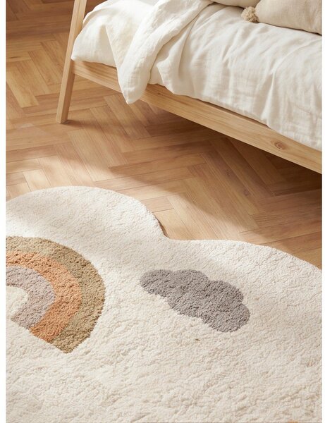 Kremowy bawełniany dywan dziecięcy odpowiedni do prania/tkany ręcznie 140x200 cm Snuggle Willy – Hanse Home