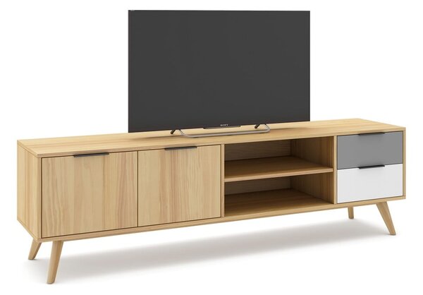 Szafka pod TV z drewna sosnowego 180x53 cm Elfa – Marckeric