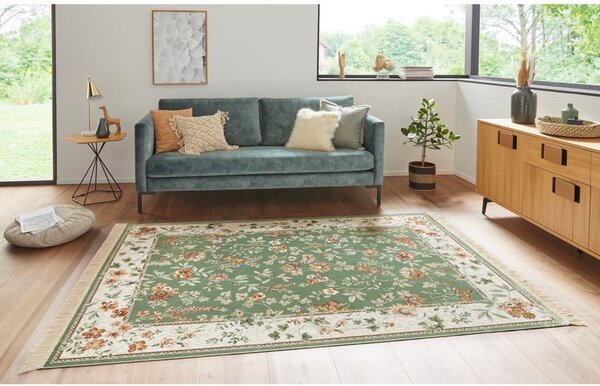 Zielono-kremowy dywan z wiskozy 95x140 cm Oriental – Nouristan