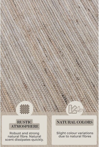 Chodnik z mieszanki juty dwustronny/tkany ręcznie w jasnym naturalnym kolorze 80x200 cm Handloom – Hanse Home