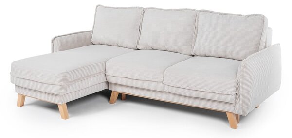 Beżowy sztruksowy rozkładany narożnik (z przestawnym narożnikiem) Tori – Bonami Selection