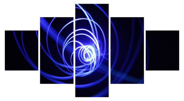 Obraz niebieskich spiral (125x70 cm)