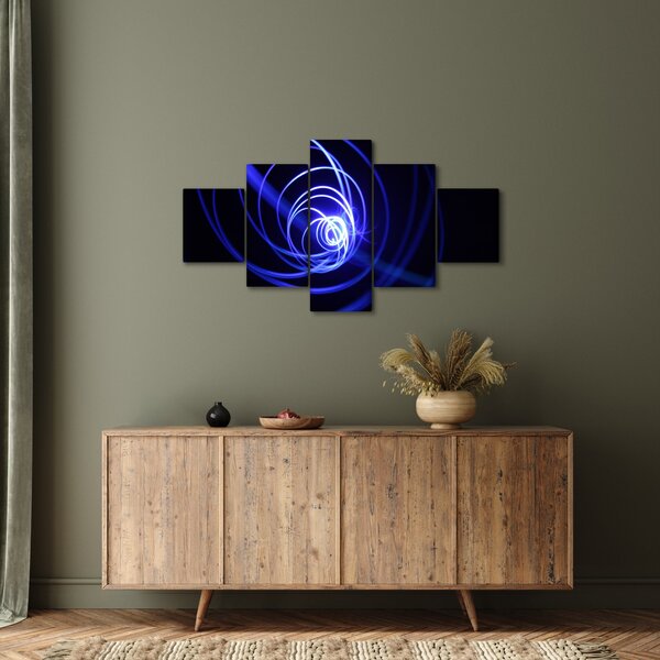 Obraz niebieskich spiral (125x70 cm)