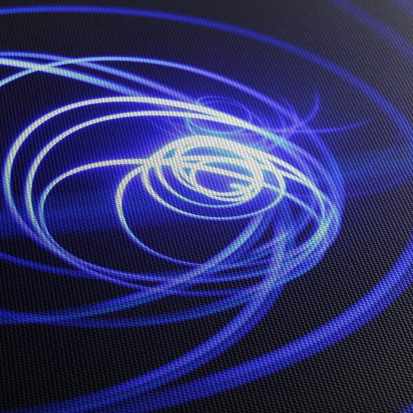 Obraz niebieskich spiral (z zegarem) (90x30 cm)