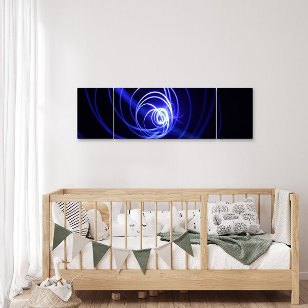 Obraz niebieskich spiral (170x50 cm)