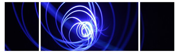 Obraz niebieskich spiral (170x50 cm)