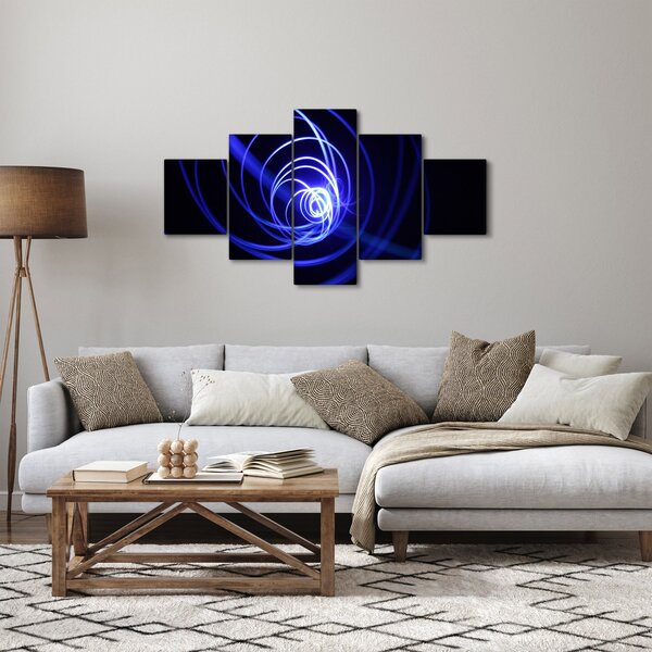 Obraz niebieskich spiral (125x70 cm)