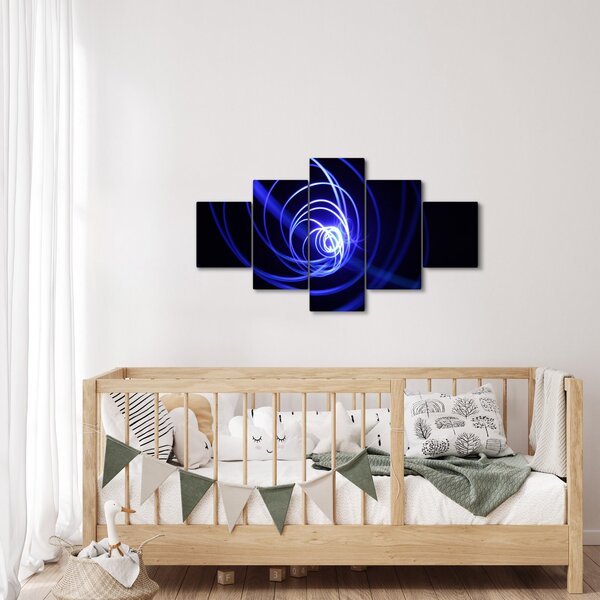 Obraz niebieskich spiral (125x70 cm)