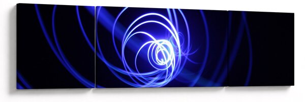 Obraz niebieskich spiral (170x50 cm)