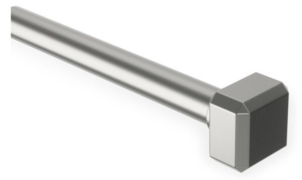 Stalowy regulowany karnisz w kolorze matowego srebra 107 - 305 cm Geo – Umbra