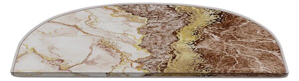 Kremowo-jasnobrązowe dywaniki na schody zestaw 16 szt. 20x65 cm Golden Marble – Vitaus