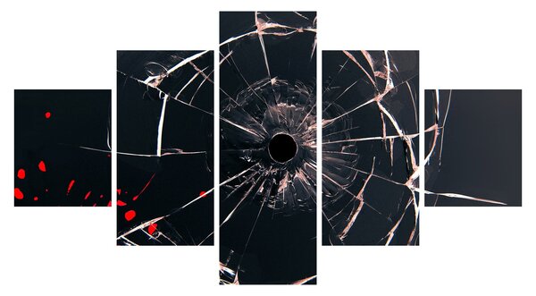 Abstrakcyjny obraz - potłuczone szkło (125x70 cm)