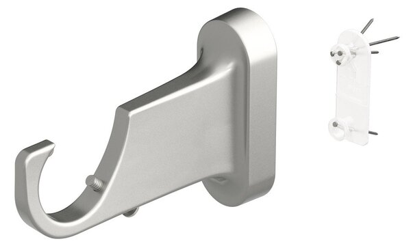 Stalowy regulowany karnisz w kolorze matowego srebra 107 - 305 cm Geo – Umbra