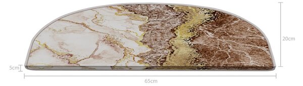 Kremowo-jasnobrązowe dywaniki na schody zestaw 16 szt. 20x65 cm Golden Marble – Vitaus