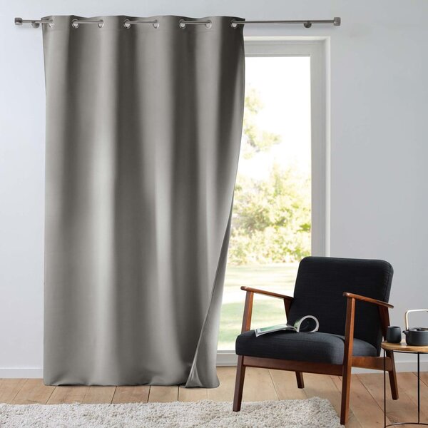 Szara zasłona termiczna z mikrowłókna 135x260 cm Micropolar – douceur d'intérieur