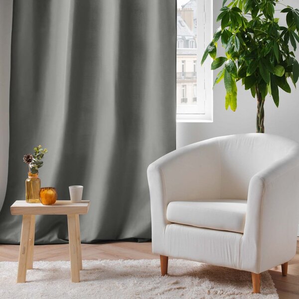 Szara zasłona termiczna z mikrowłókna 135x260 cm Micropolar – douceur d'intérieur