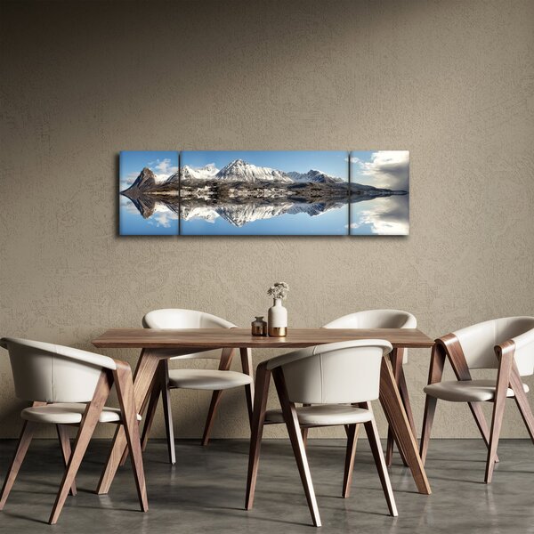 Obraz gór i ich odbicie (170x50 cm)