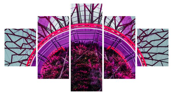 Abstrakcyjny obraz - fioletowe gałęzie (125x70 cm)