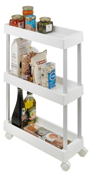 Biały plastikowy regał na kółkach 45x80 cm Mino – Wenko