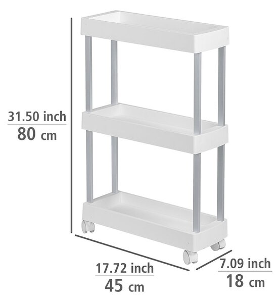Biały plastikowy regał na kółkach 45x80 cm Mino – Wenko