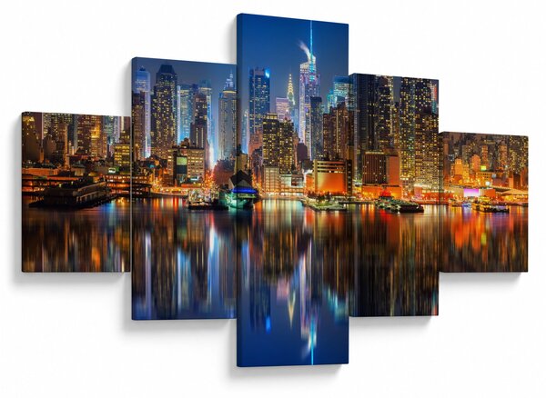 Obraz Manhattanu w nocy (125x70 cm)