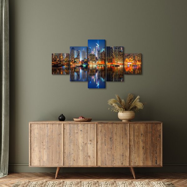 Obraz Manhattanu w nocy (125x70 cm)