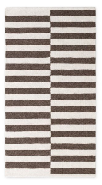 Biały/brązowy wełniany dywan dwustronny/tkany ręcznie 80x150 cm Vika – Hanse Home
