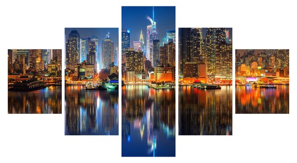 Obraz Manhattanu w nocy (125x70 cm)